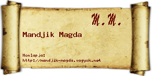 Mandjik Magda névjegykártya